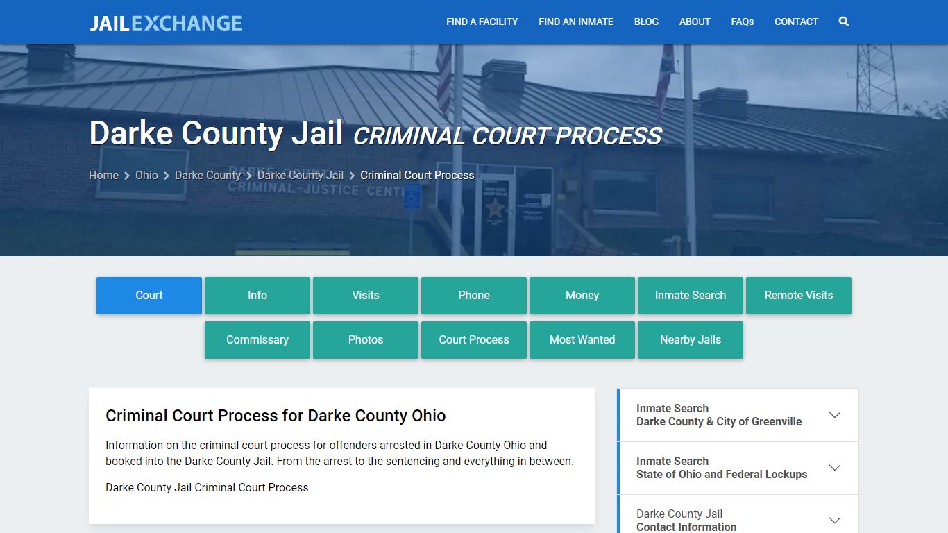 Darke County Jail Criminal Court Process - Jail Exchange